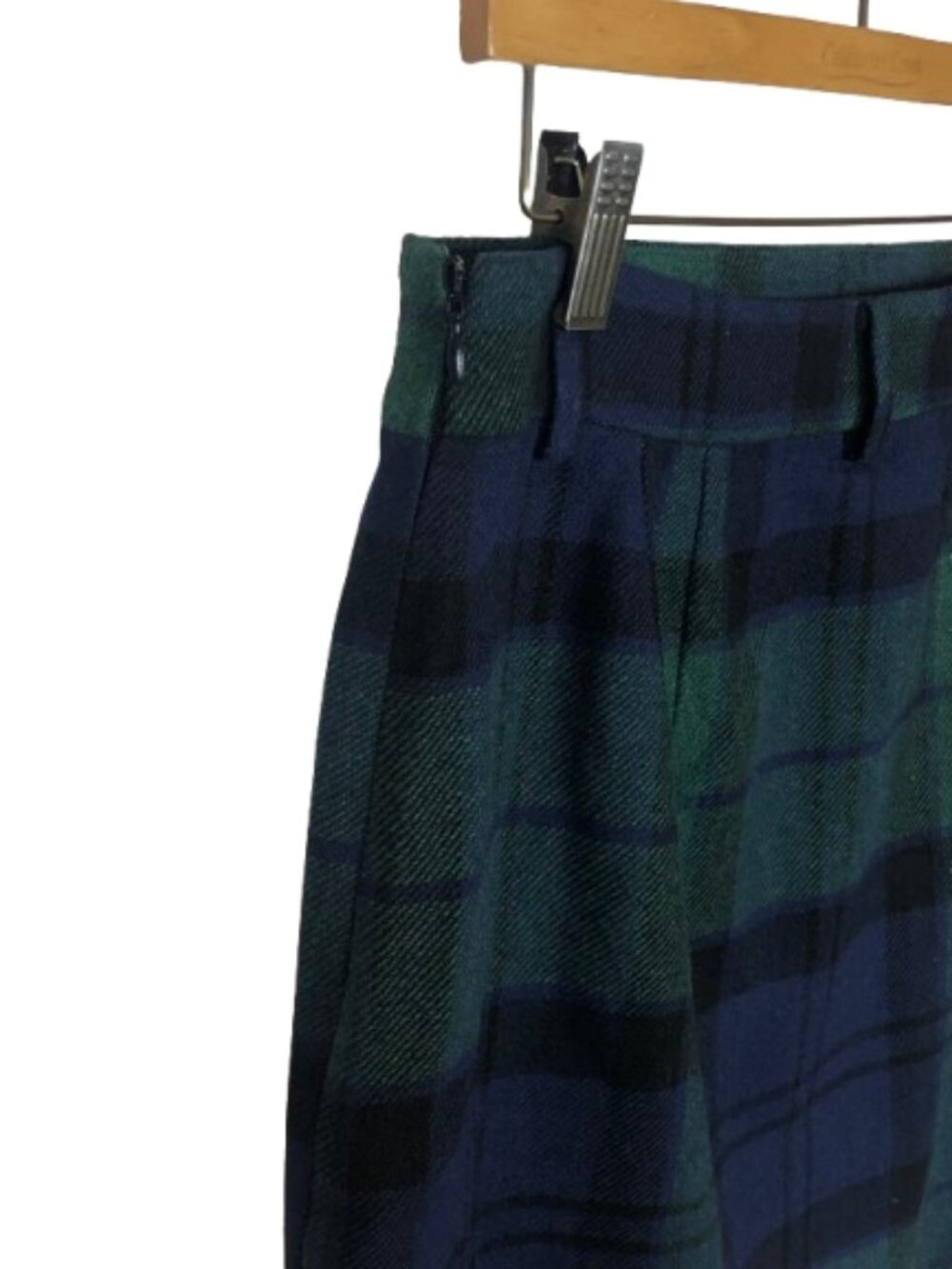 NWT Talbots Size 8 Green Blue Black Watch Plaid A-Line Lined Mini Skirt NEW - Picture 3 of 4